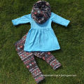FALL CLOTHES persnickety girls 3 pieces sets girls Azetc pant sets girls boutique clothes kids aqua blue top sets